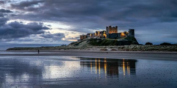 Lights at Bamburgh castle