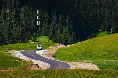 White car and road