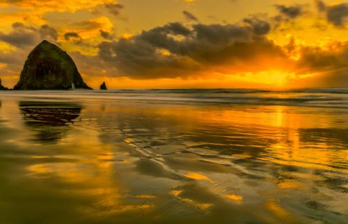 Sunset At Cannon Beach