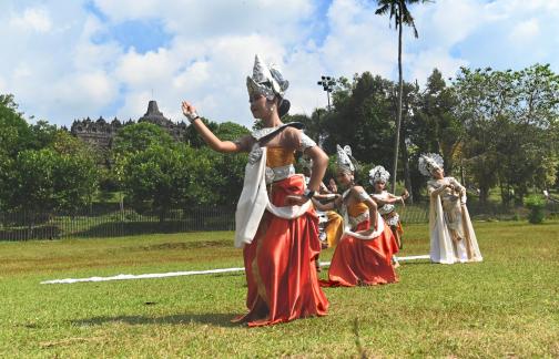 Dancing in Borobudur