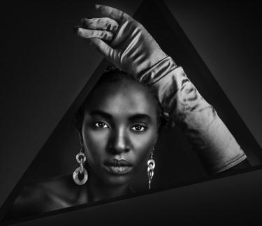 Lady in triangle shape