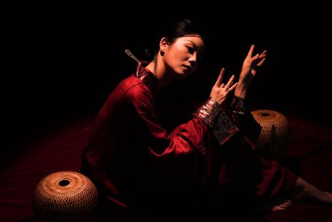 Beautiful woman bamboo lamp