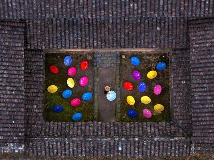 Chixi house and colored umbrellas 2