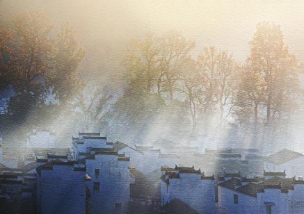 dwellings in the morning light