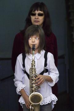 Girl saxophonist