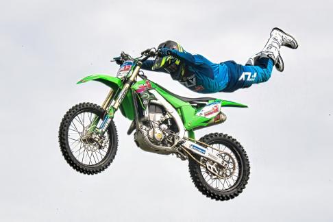 Flying Bike and Rider