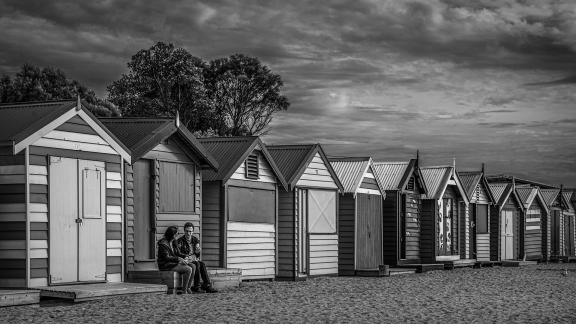 At Brighton Beach Huts