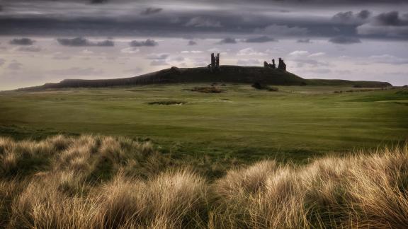 Dunstanburgh sunset grasses