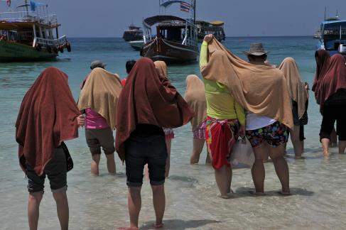 Under the scorching sun in the sky