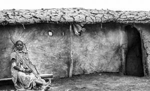 Under the thatched shed