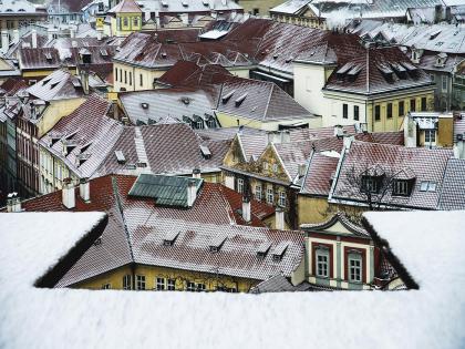 The first snow in the small town