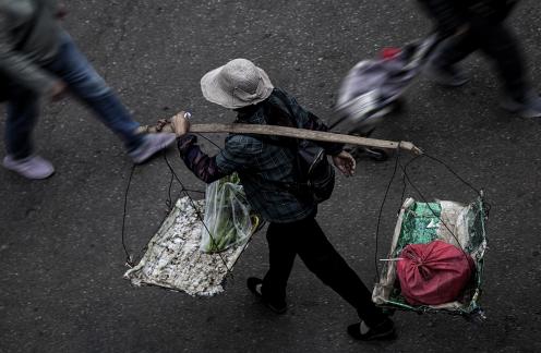 In a hurry on the road