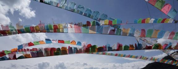 Colorful flags fluttering 1