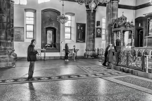 Praying in church