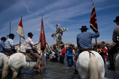 Peregrinos en la playa