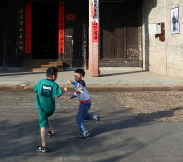 Playing in the courtyard 2
