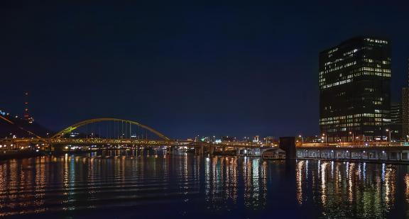 Cincinnati Riverfront At Night
