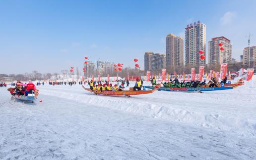 Rowing Dragon Boats in Ice and Snow