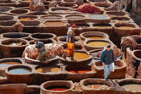 Leather Dyeing In Morocco 108