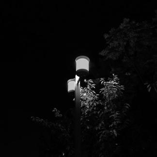 Street lamps on the street