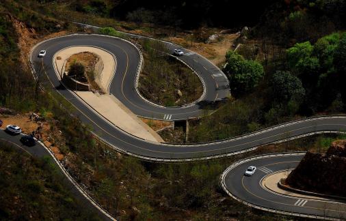 The winding mountain road