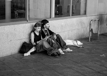 Couple with dog