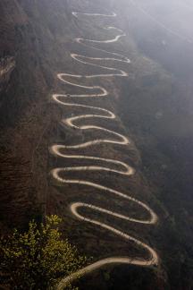 The mountain road is winding 1