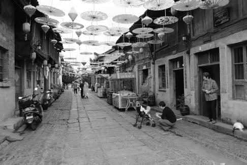 An oil paper umbrella in a lane10